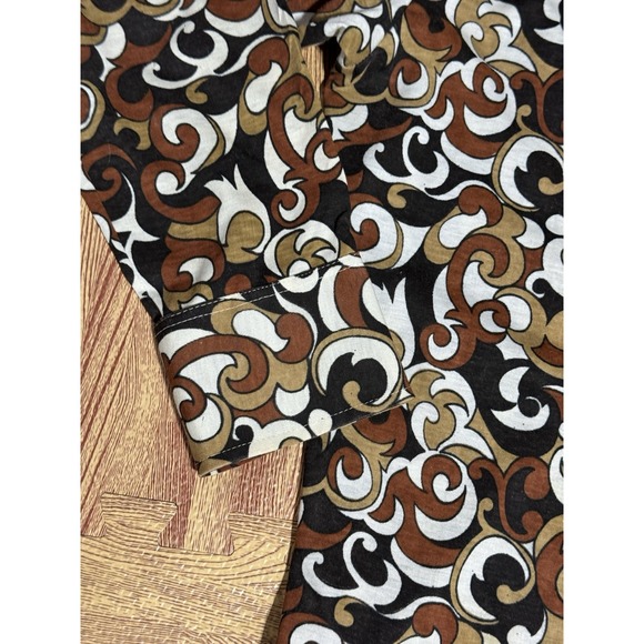 Vtg Contour Knit National Shirt Shops Brown and Black Paisley Shirt Women's L - Picture 14 of 16